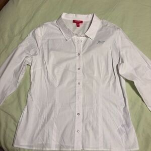 Guess White button down long Sleeve Shirt